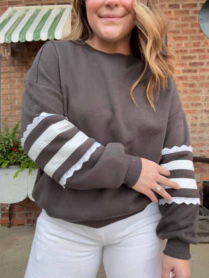 Striped Sleeve Sweatshirt