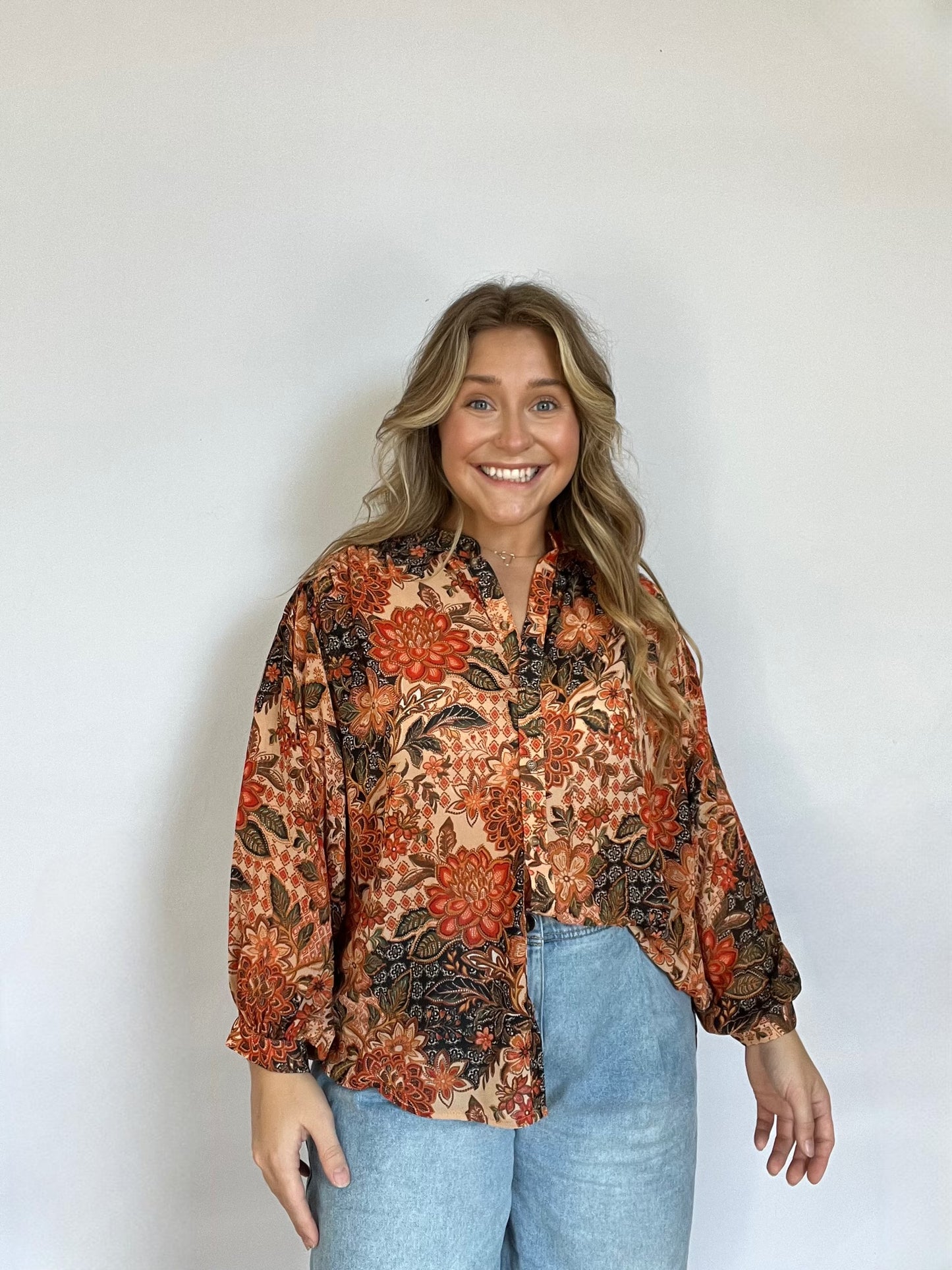 Fall Floral Blouse