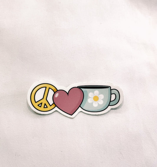 Peace Love & Coffee Sticker