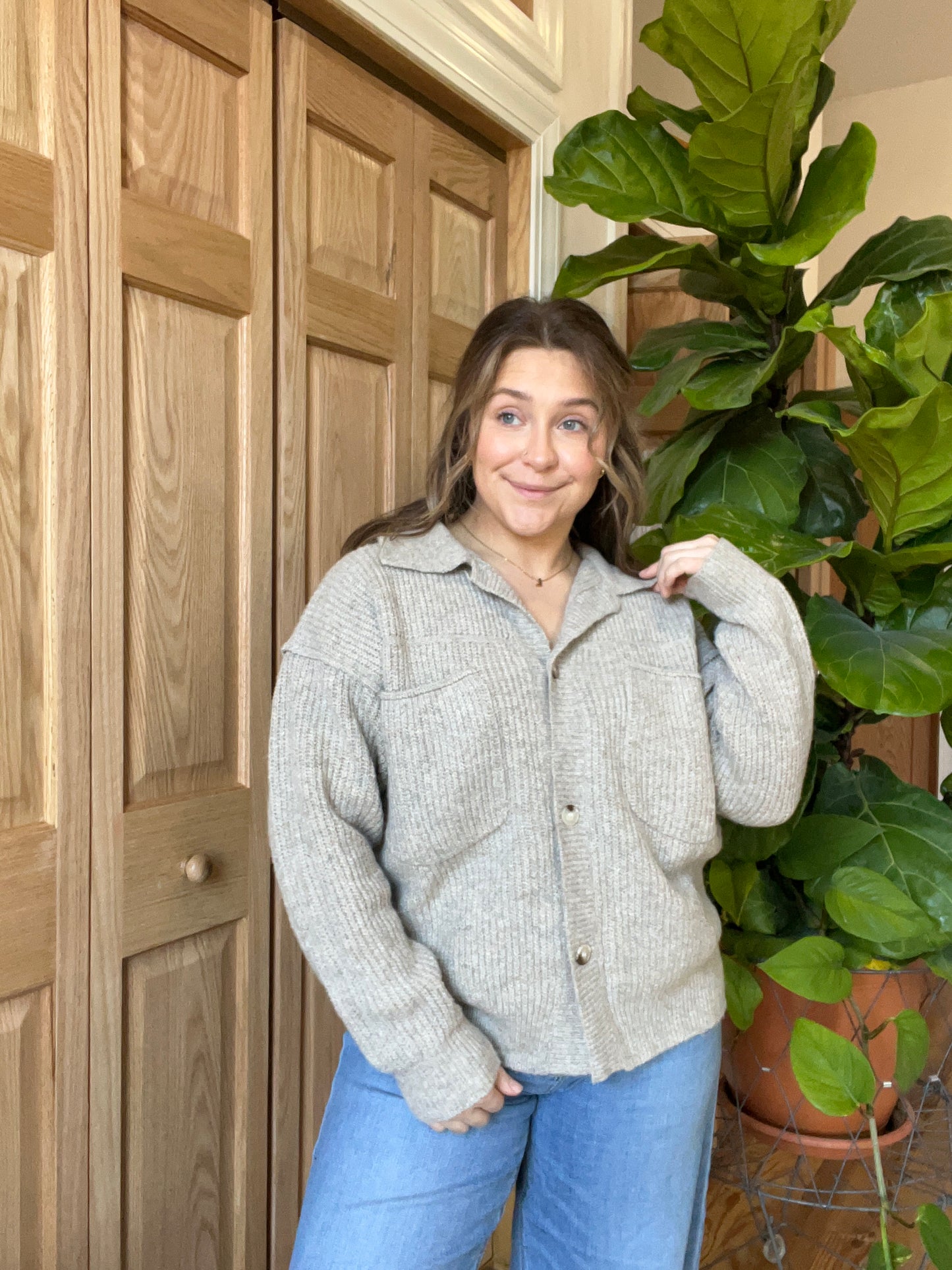 Collared Sweater Jacket