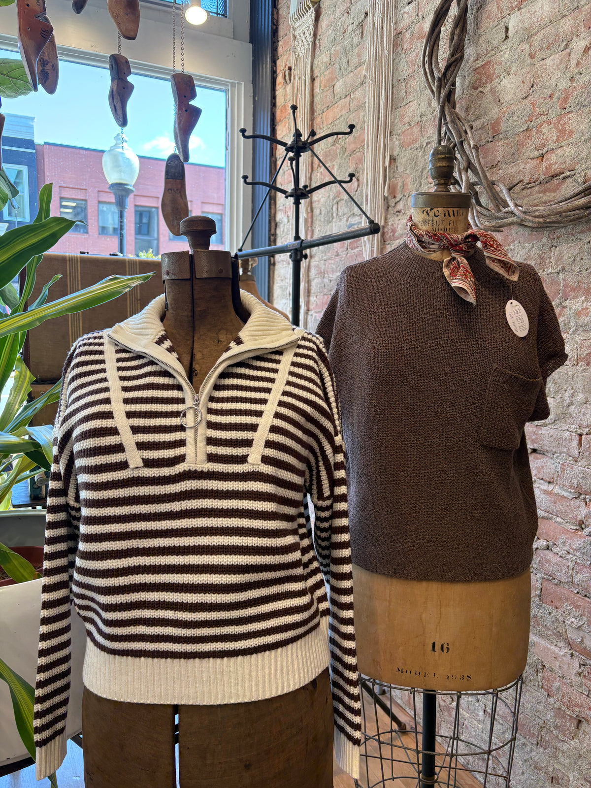 Classic Striped Quarter Zip Top