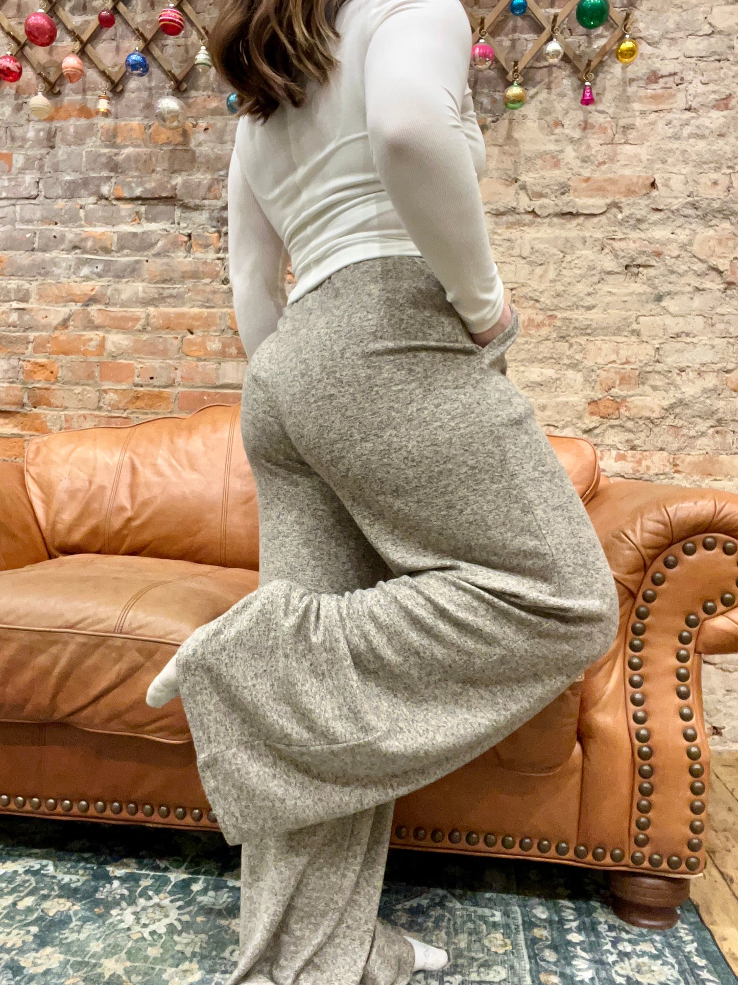 Wide Leg Rib Pants