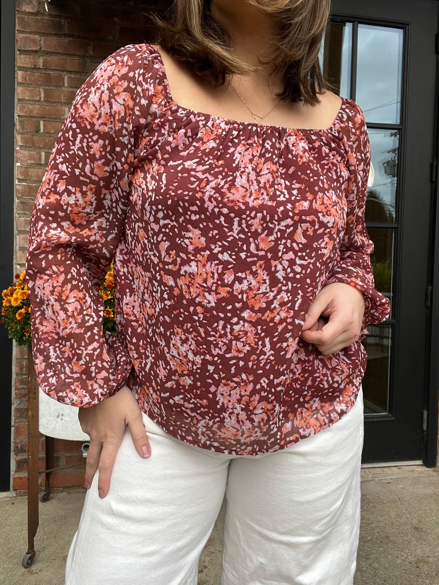 Floral Square Blouse