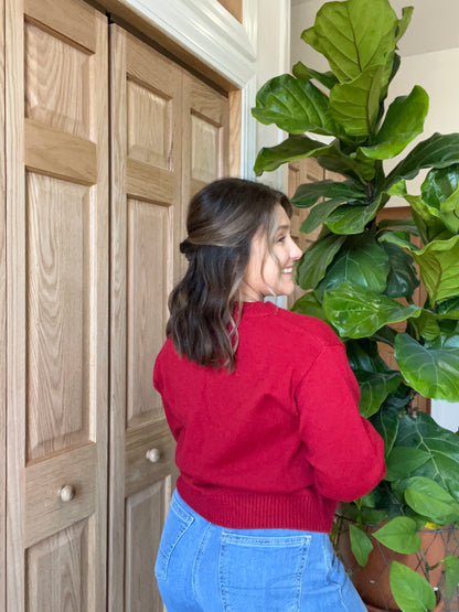 Red V-Neck Sweater