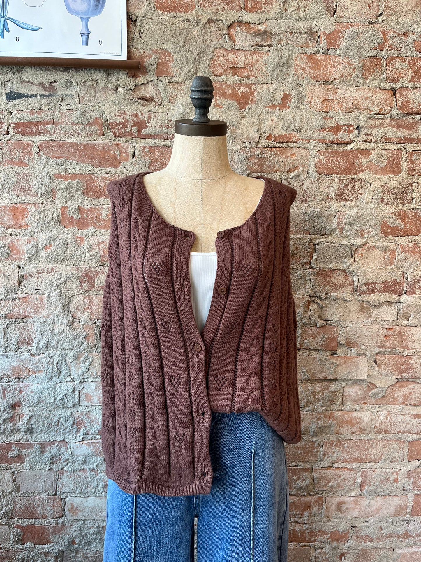 Knitted Floral Vest