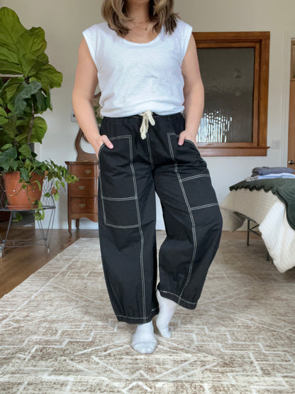 Black Balloon Shaped Trousers