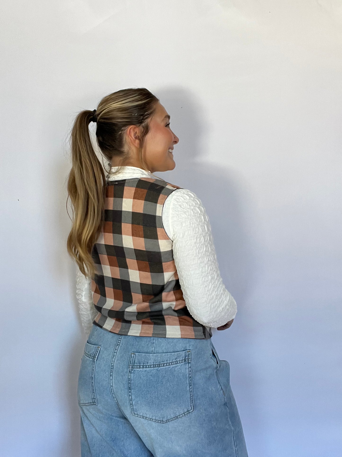 Plaid Pattern Vest