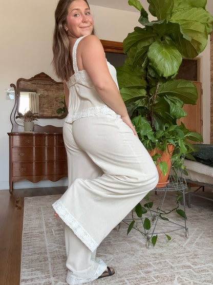 Flower Embroidered Pants
