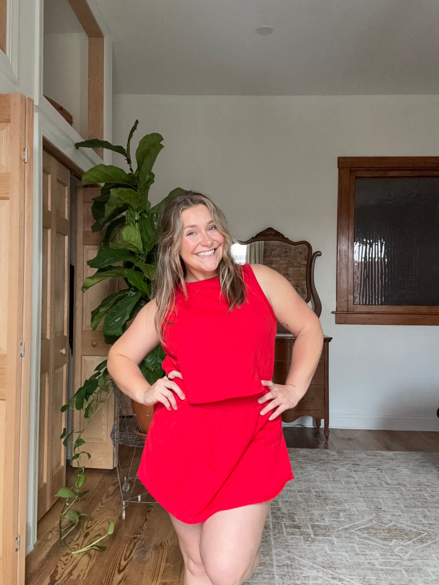 Red Tennis Skort
