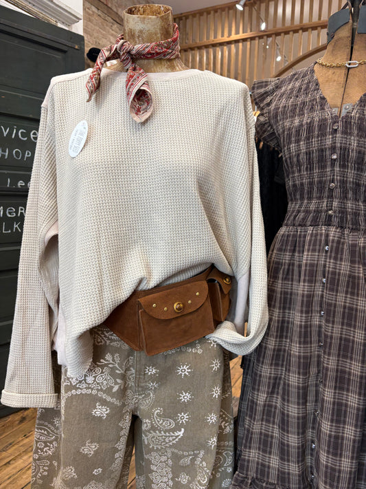 Suede Gemstone Belt Bag