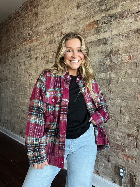 Plaid Button Shacket