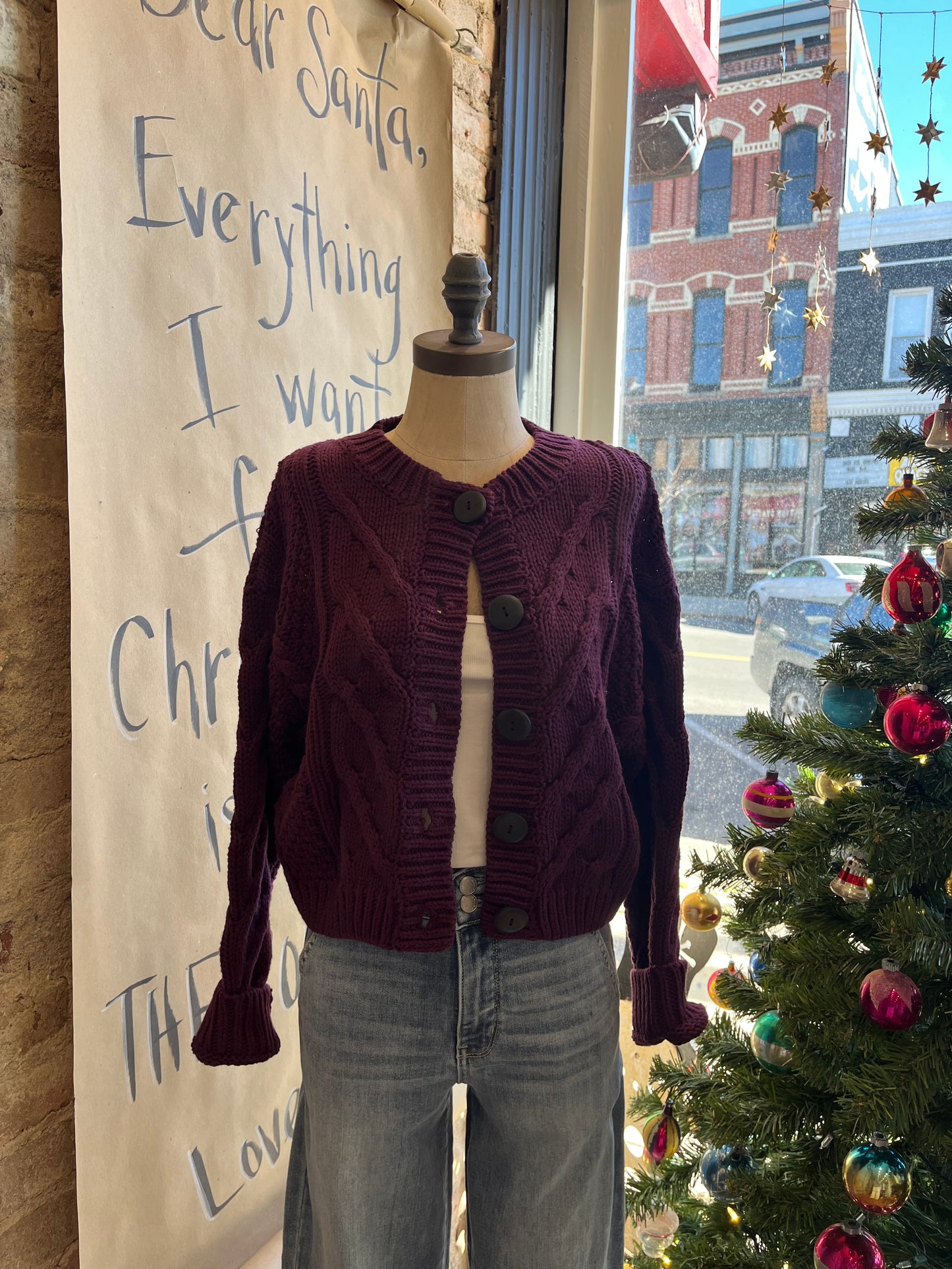 Cropped Button Cardigan