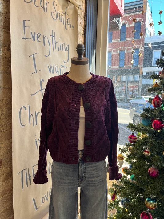 Cropped Button Cardigan