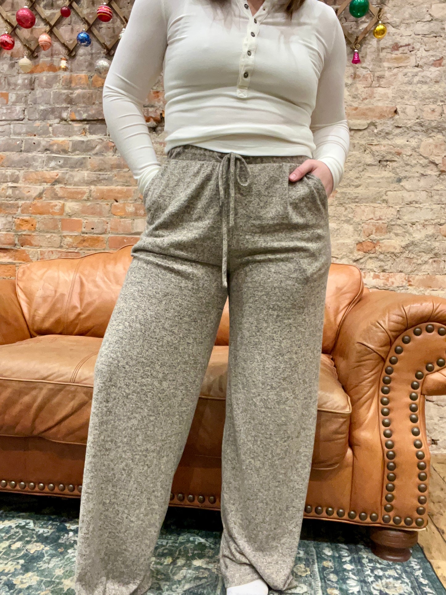 Wide Leg Rib Pants