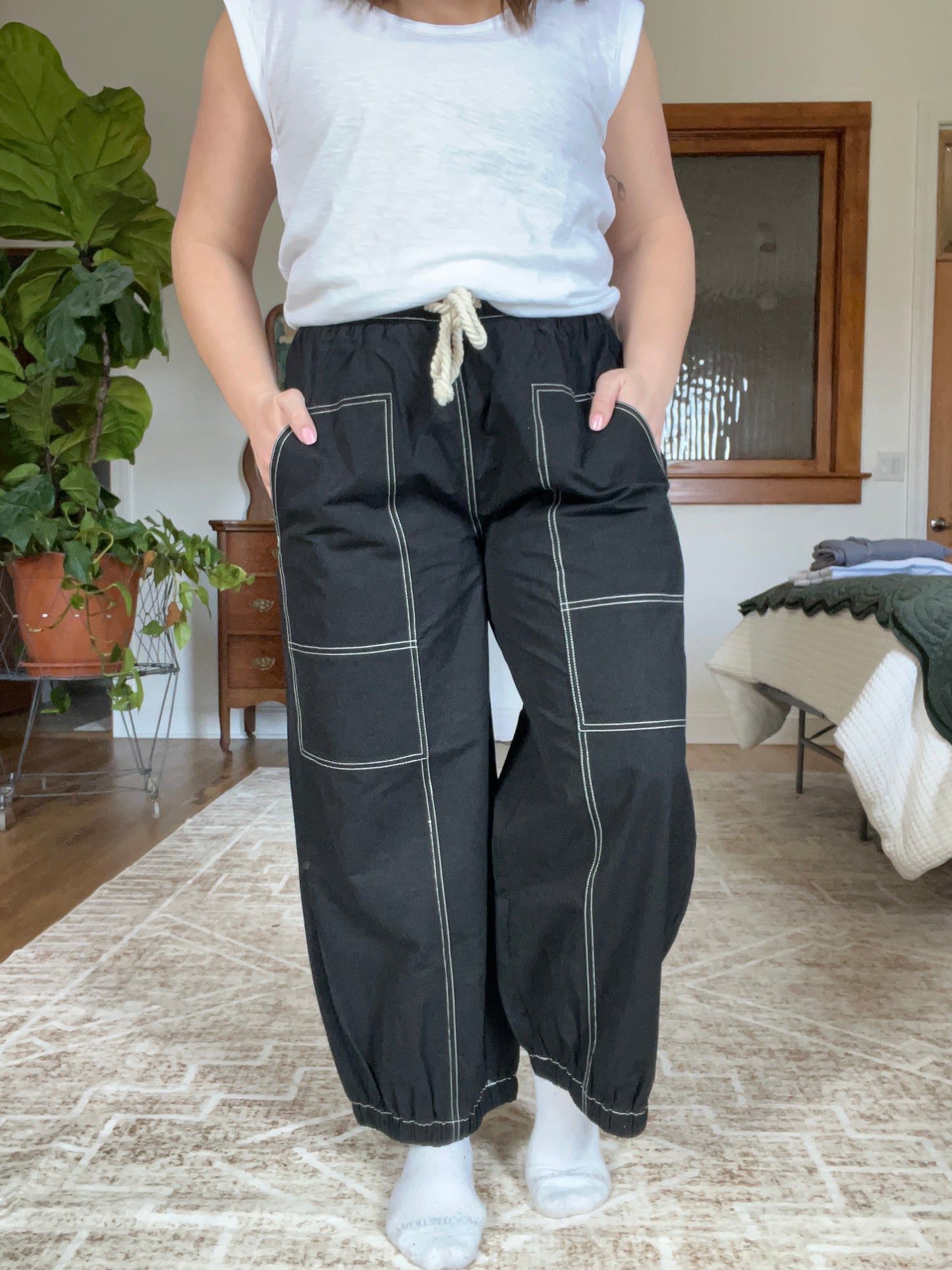 Black Balloon Shaped Trousers