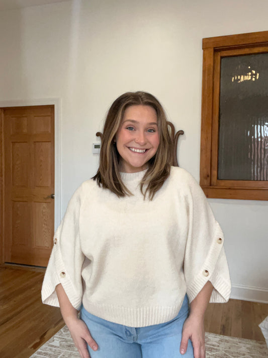 Button Sleeve Sweater