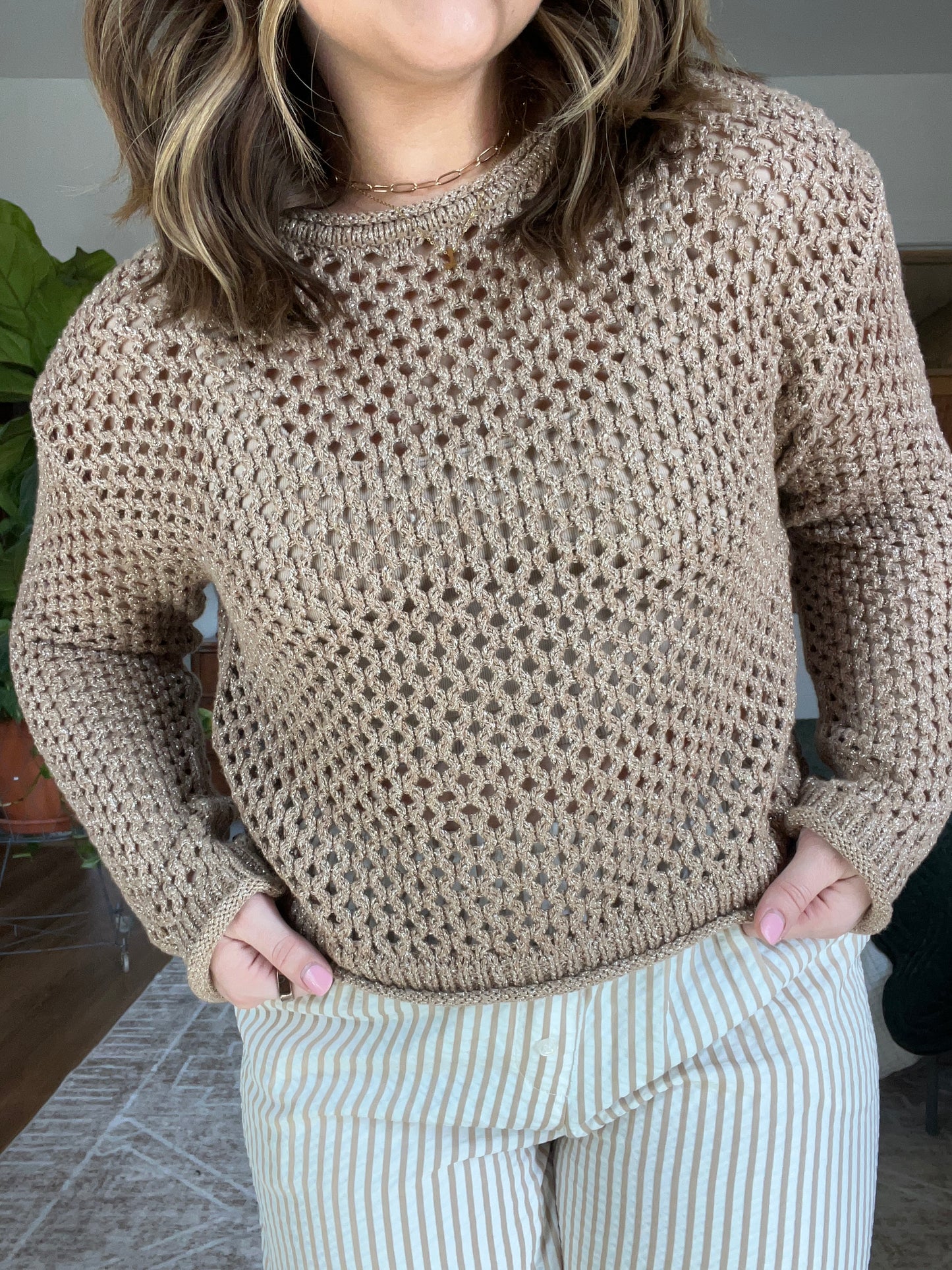 Z-Supply Shimmer Crochet Sweater