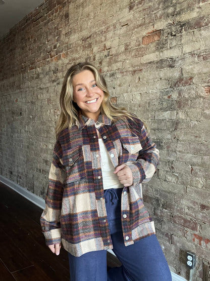 Plaid Button Shacket