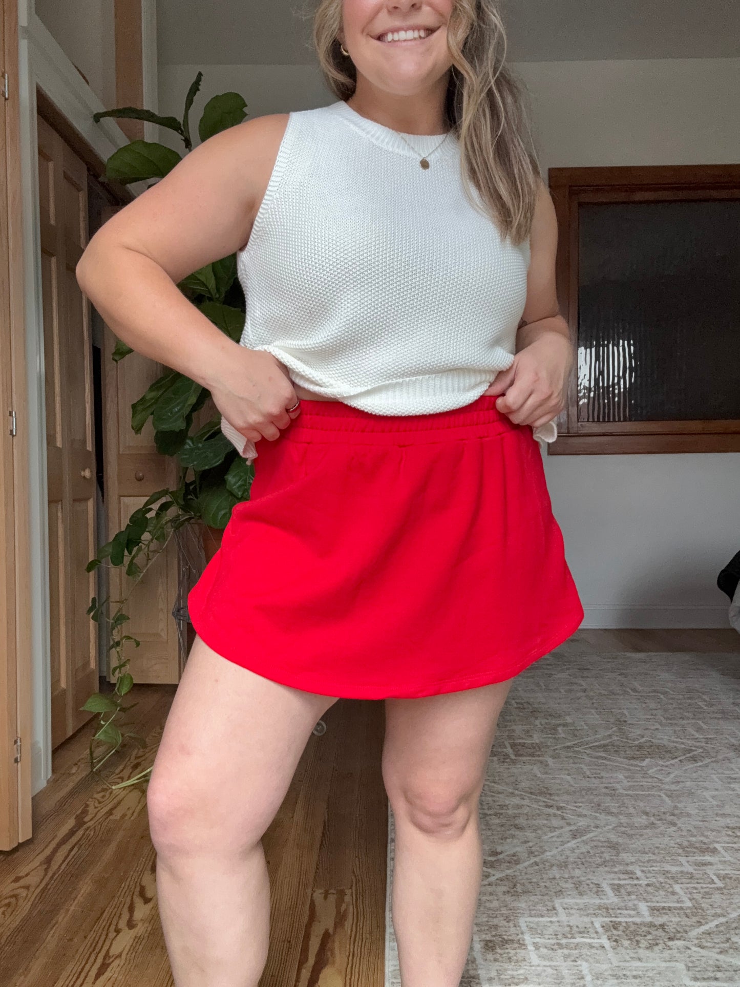 Red Tennis Skort