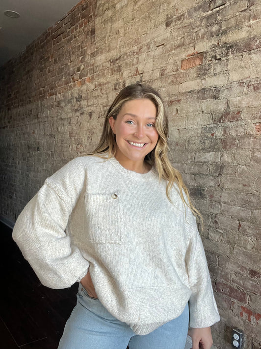 Button Pocket Sweater