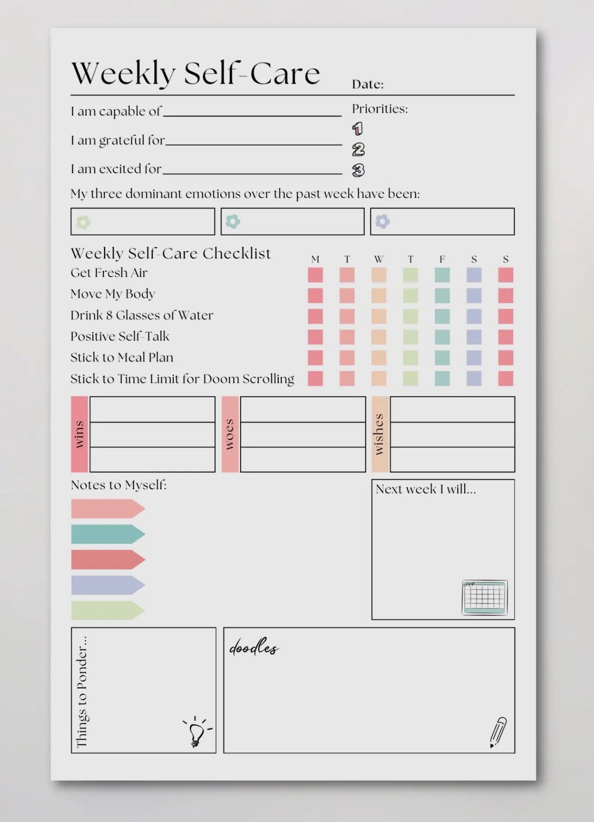 Weekly Self-Care Planner