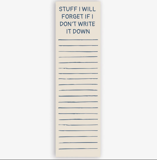 Stuff I Will Forget Magnetic List Pad