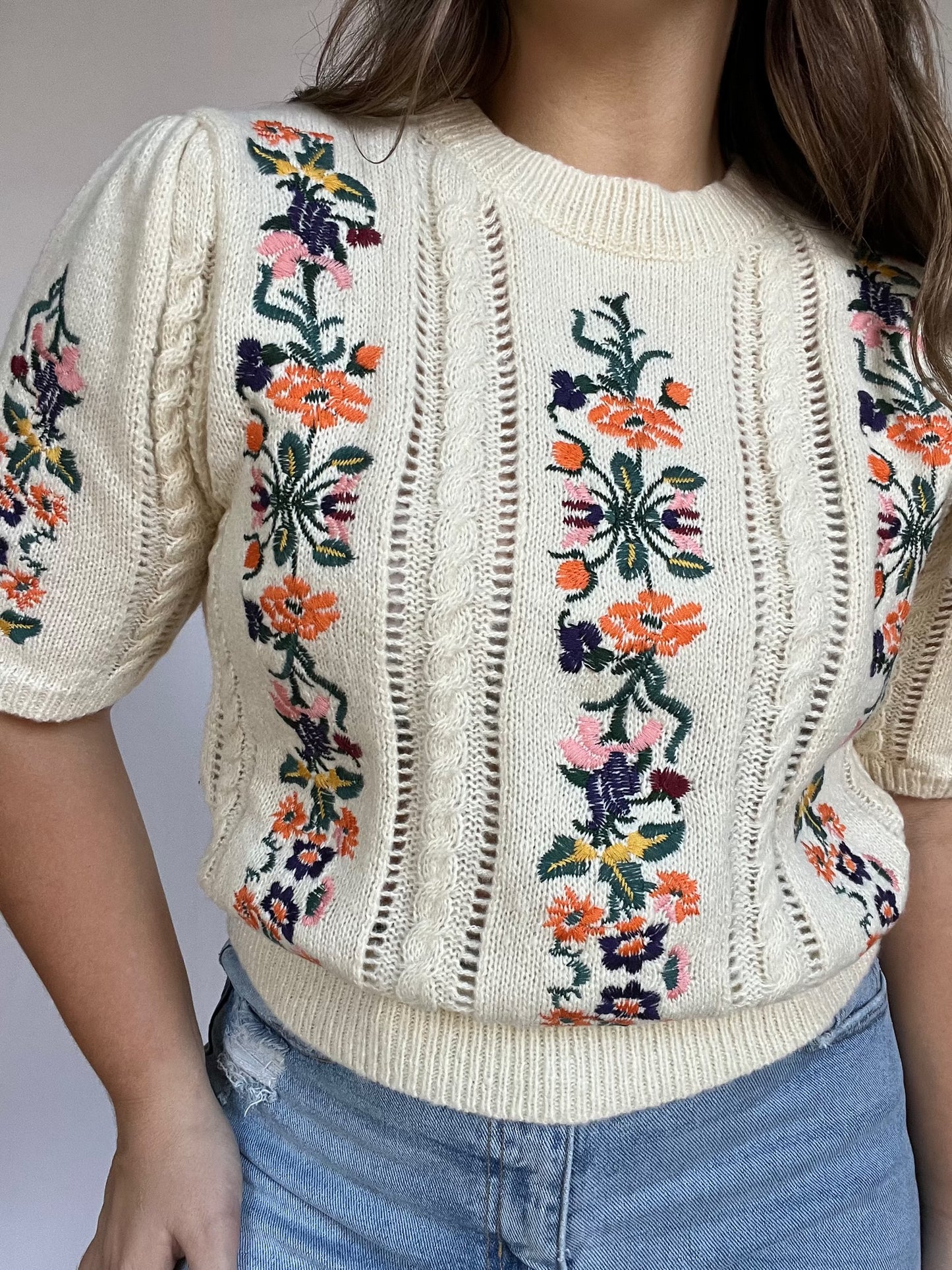 Embroidered Knit Sweater