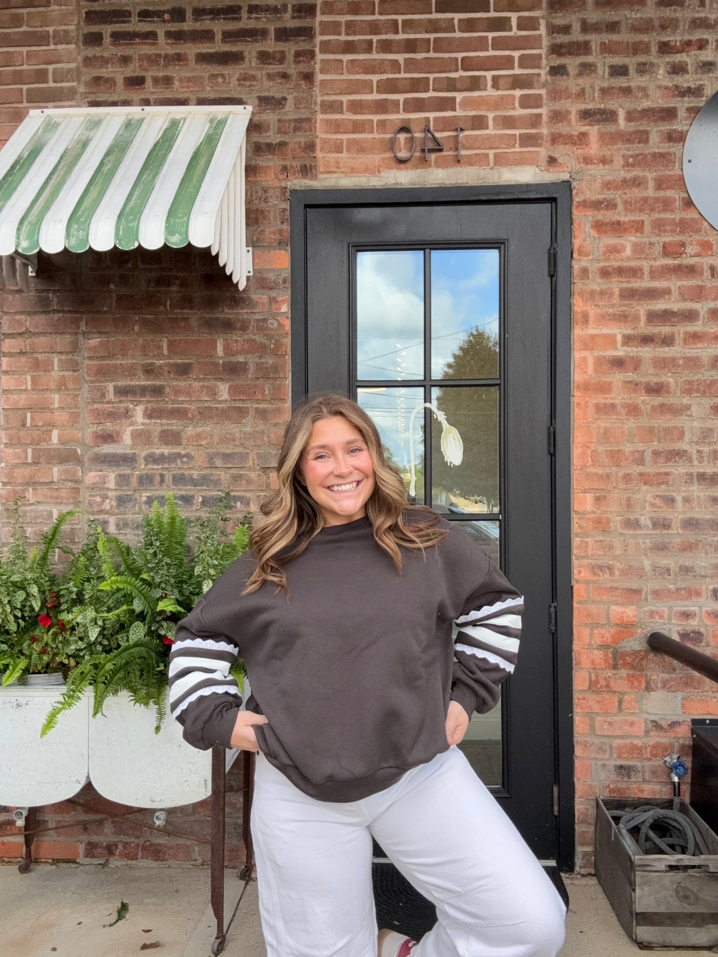 Striped Sleeve Sweatshirt