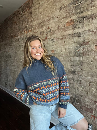 Navy Combo Sweater