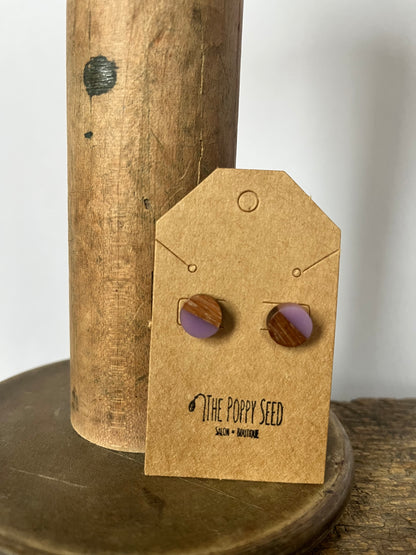 Wood Stud Earrings
