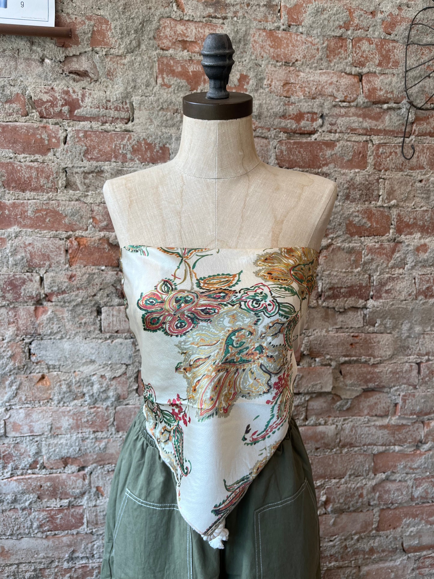 Paisley Satin Tube Top