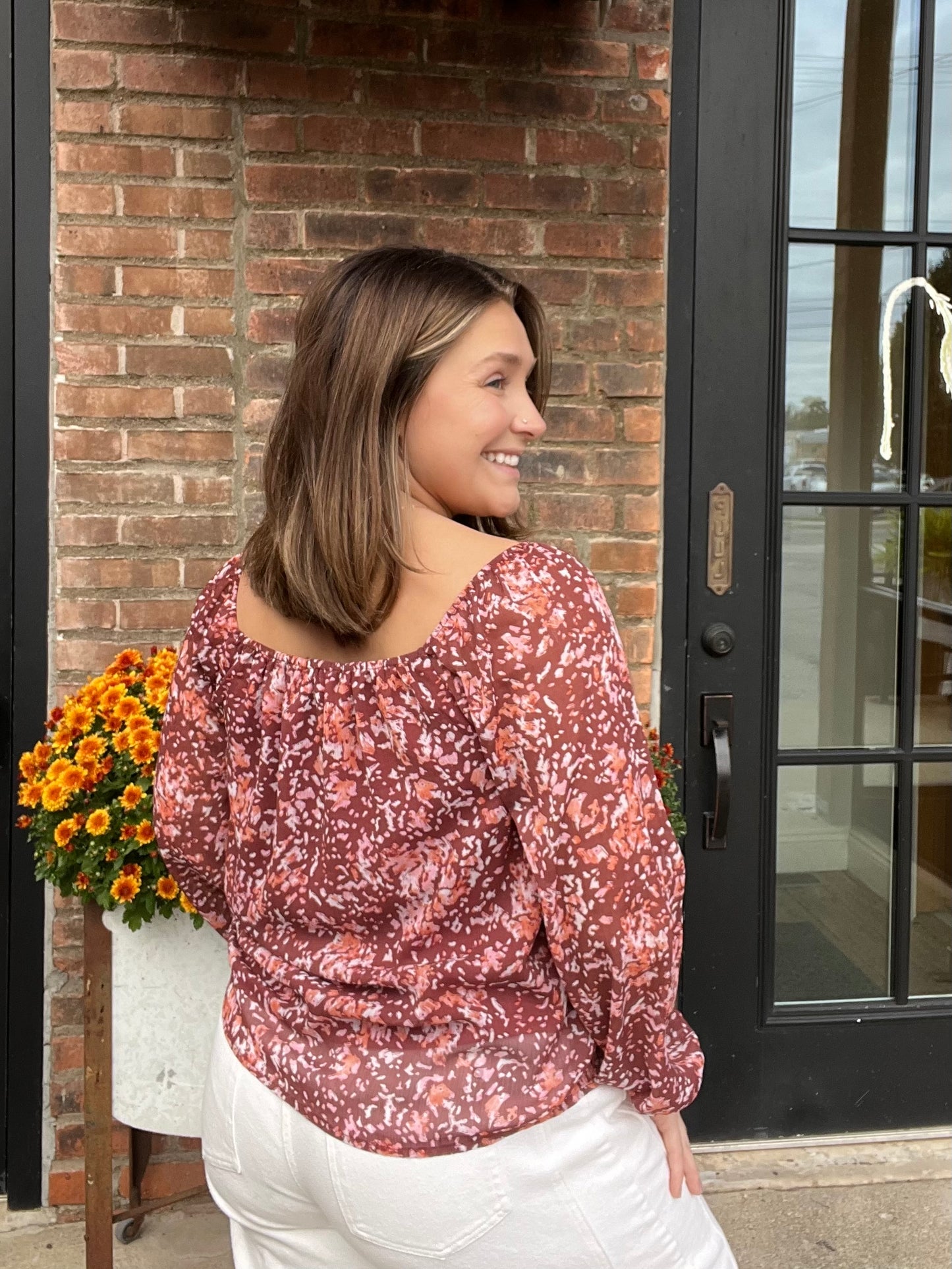 Floral Square Blouse