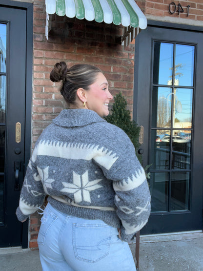 Knit Front Zipper Cardigan