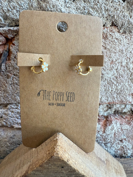 Baby Daisy Hoop Earrings