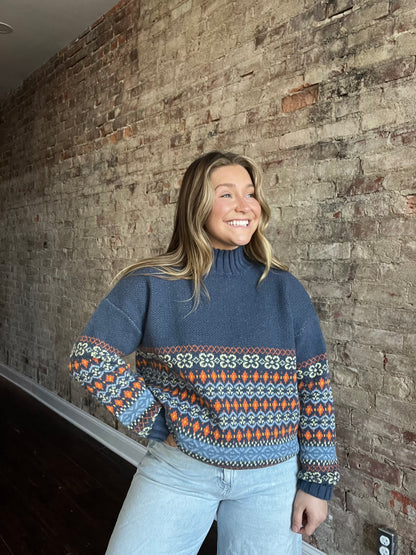 Navy Combo Sweater