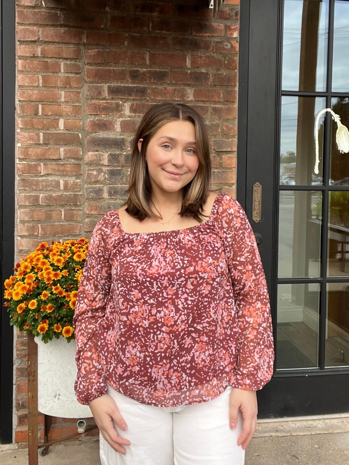 Floral Square Blouse