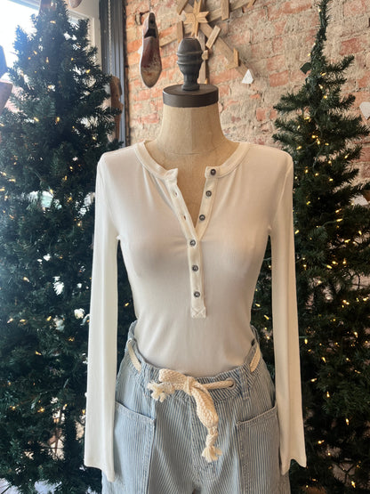 Ribbed Henley Top