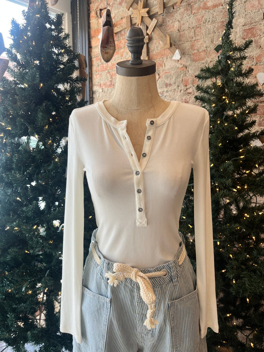 Ribbed Henley Top