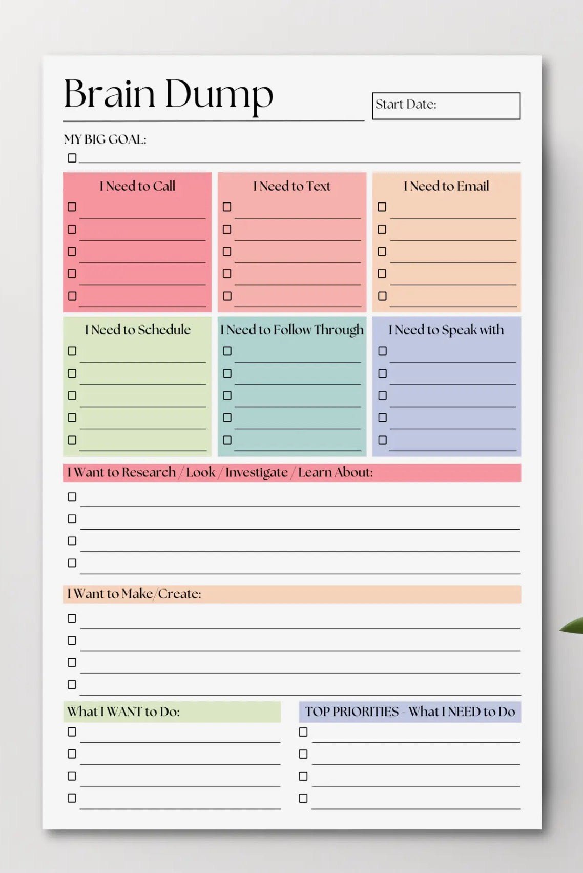 Brain Dump Notepad