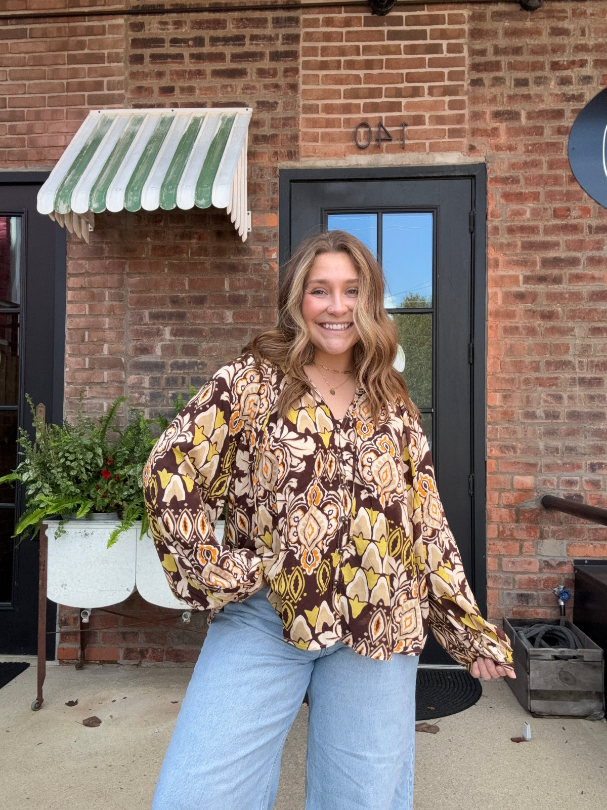 Botanic Button Blouse