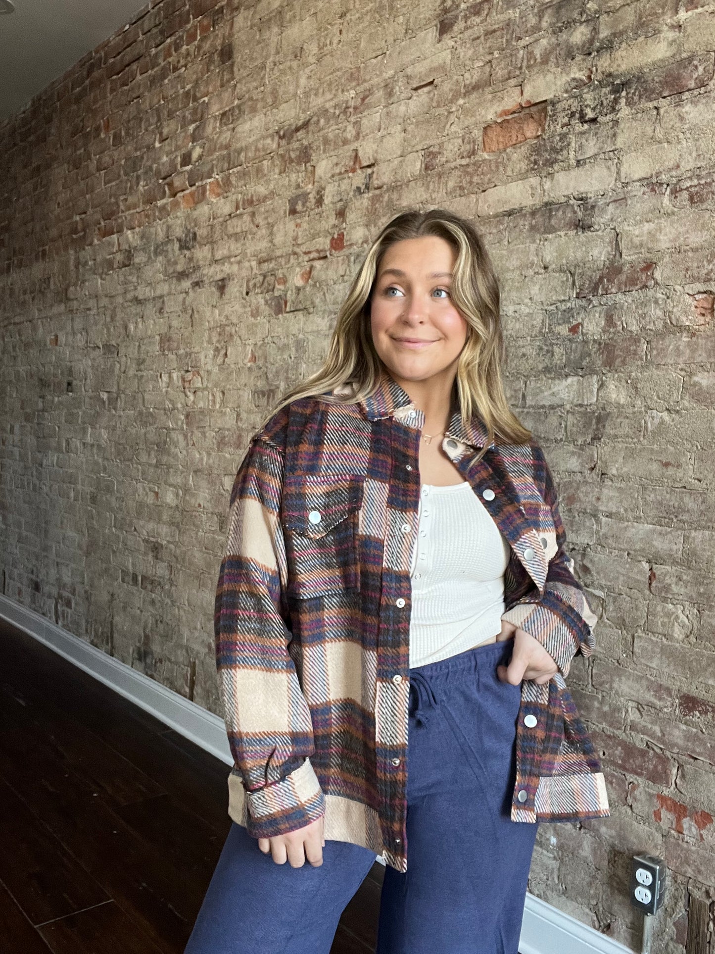 Plaid Button Shacket