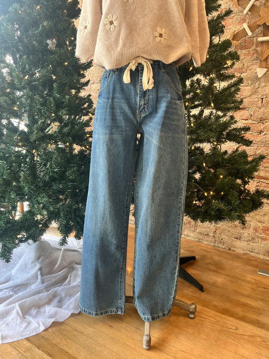 Drawstring Waist Jeans