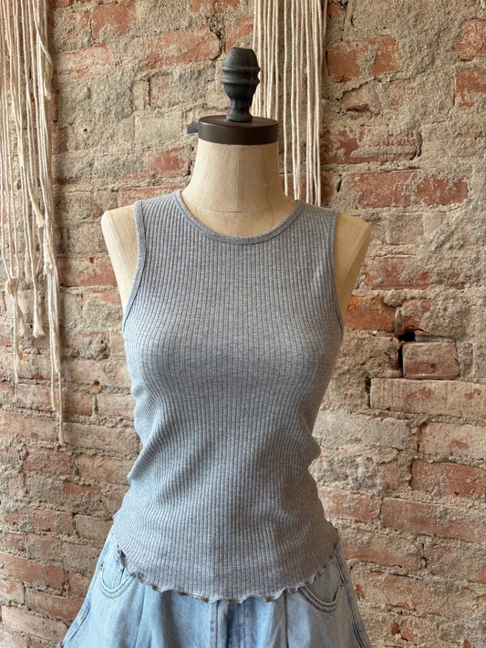 Ribbed Scoop Neck Tank