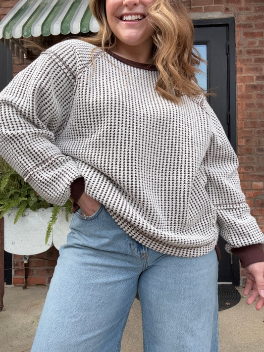 Waffle Knit Pullover