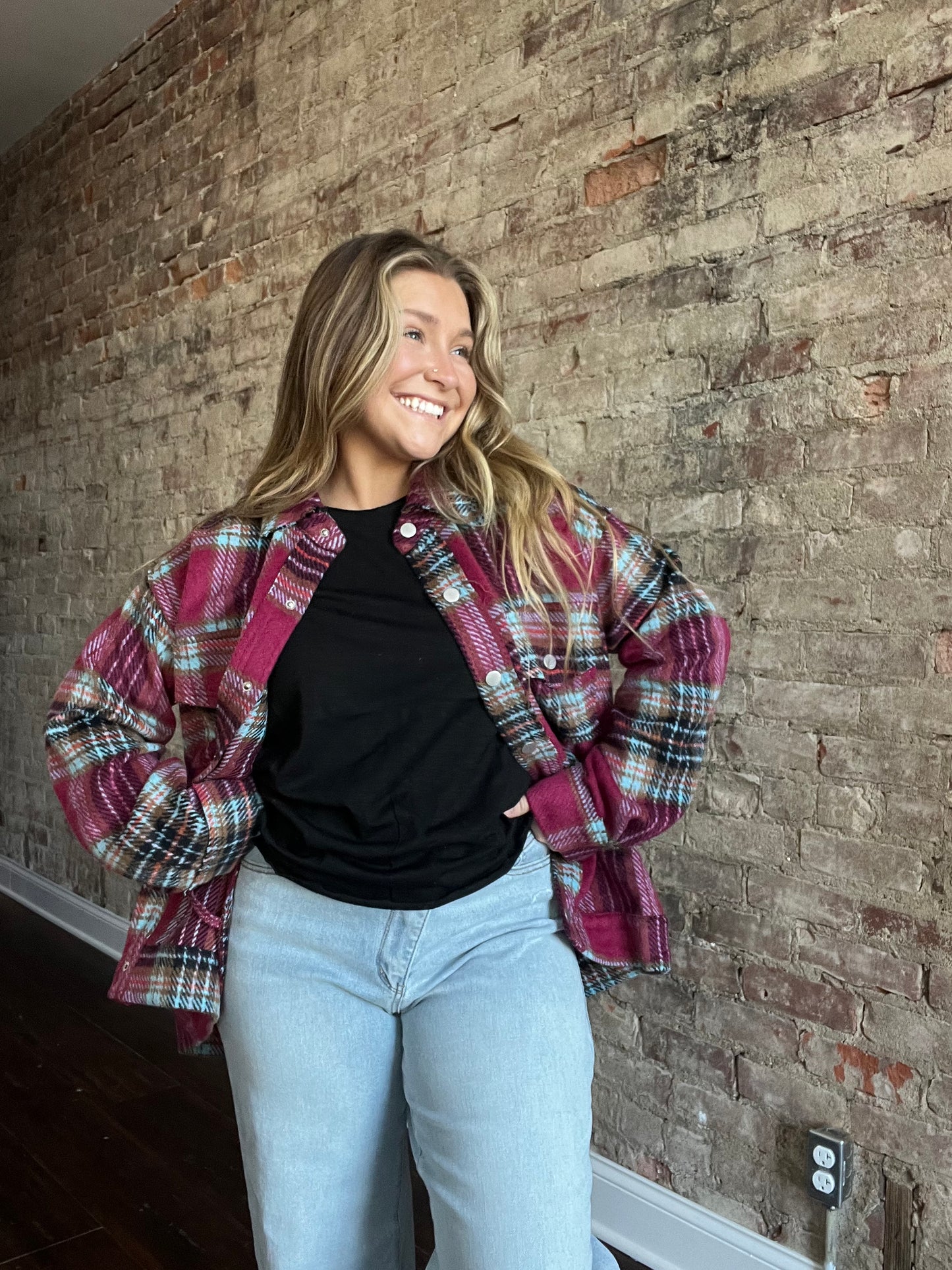 Plaid Button Shacket