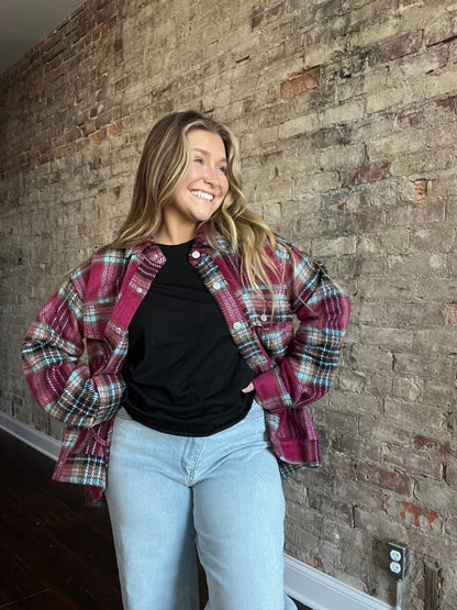 Plaid Button Shacket