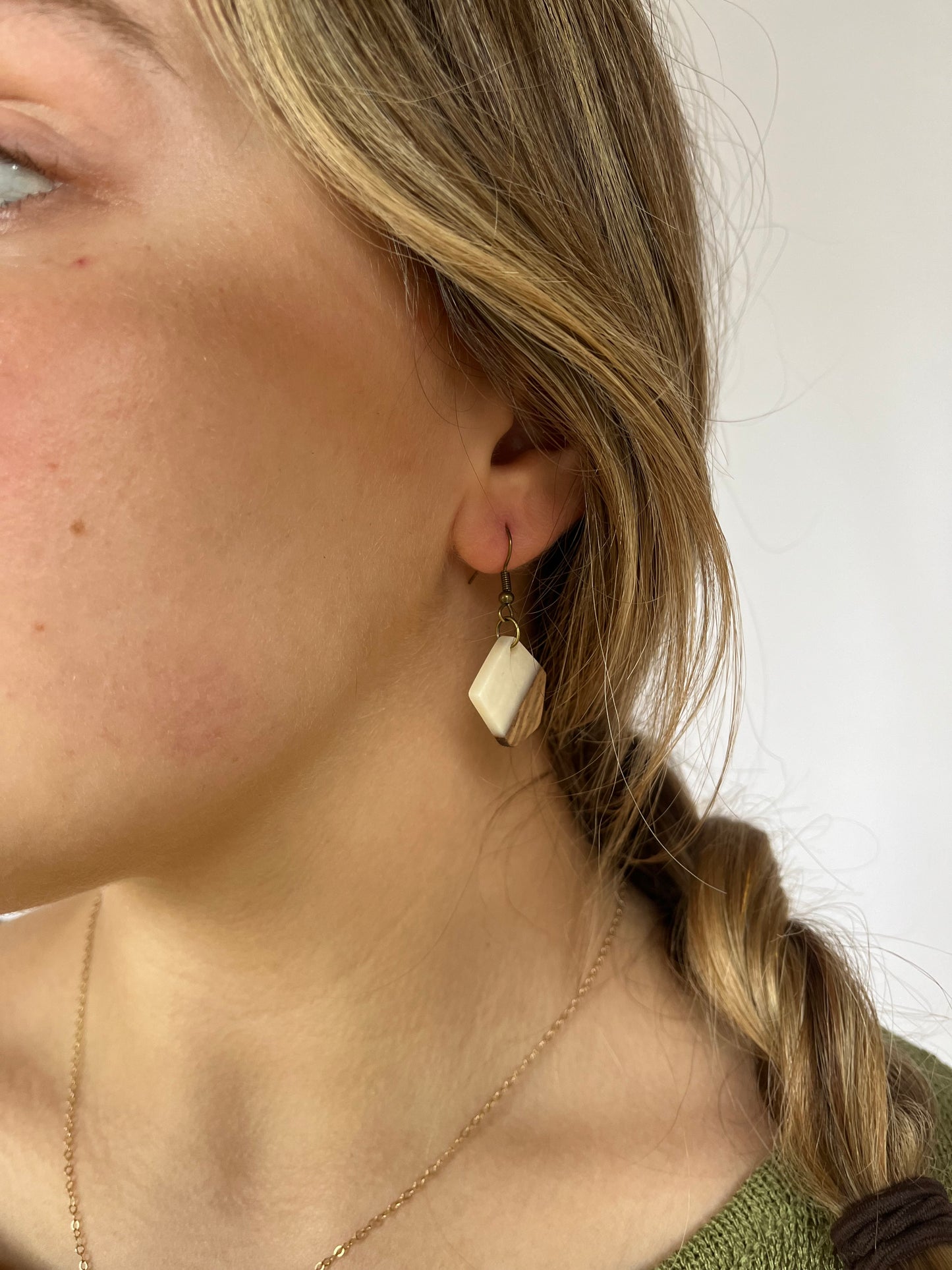 Wood Polygon Earrings