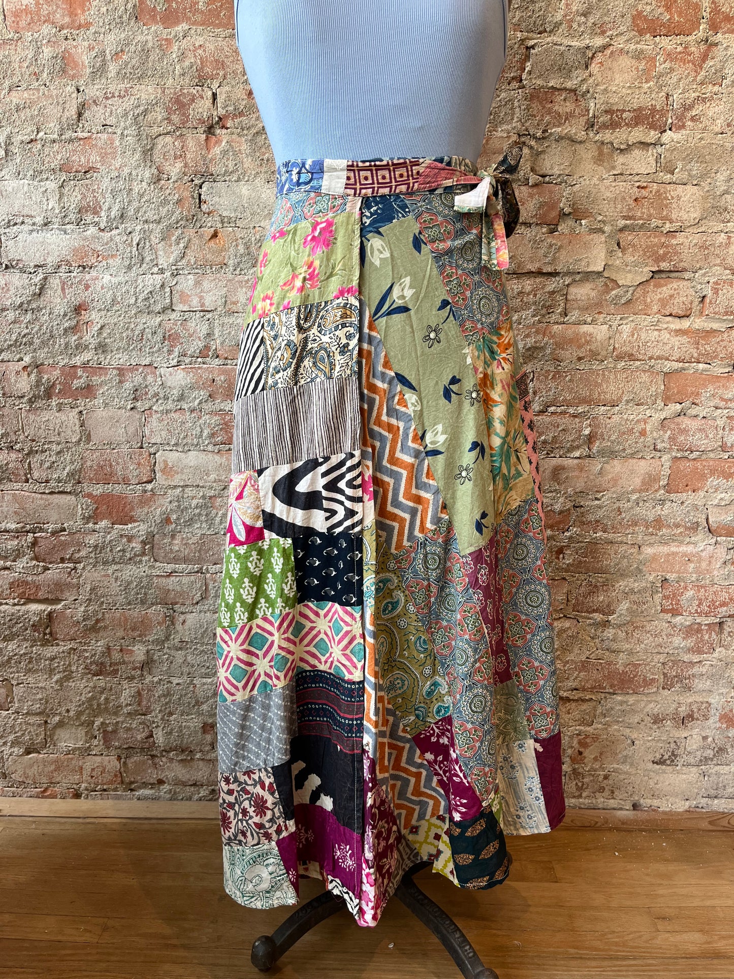 Patchwork Wrap Skirt