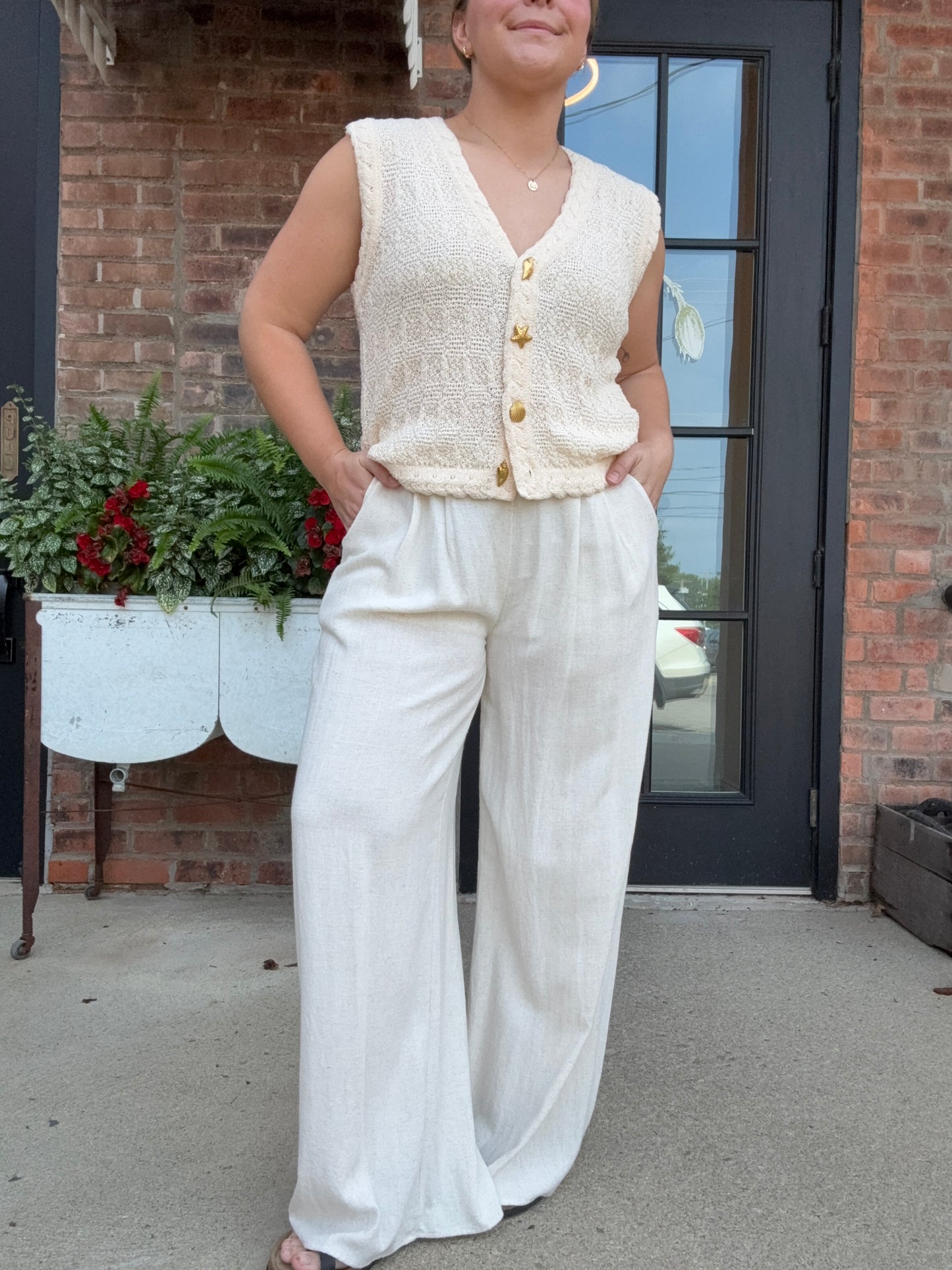 Pleated Linen Pants