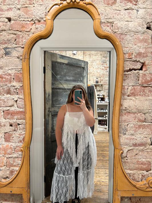 White Lace Flyaway Maxi Cami